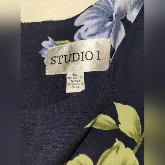 90's Vintage Floral Cap Sleeve Maxi Studio 1 Dress Size 14 Unlined Gardengirl - Picture 9 of 11